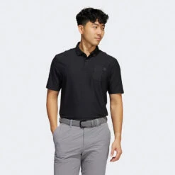 Adidas Go-To Golf Polo Shirt -Golfausrüstungsgeschäft Adidas AW22 Go To Primegreen Polo Shirt HA6114 SHADI683 Black Model 1