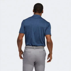 Adidas Texture Stripe Golf Polo Shirt -Golfausrüstungsgeschäft Adidas AW22 Texture Stripe Polo Shirt HM8261 SHADI686 Collegiate Navy Crew Navy Model 3