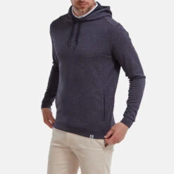 FootJoy Lightweight Golf Hoodie -Golfausrüstungsgeschäft FootJoy SS22 Lightweight Golf Hoodie Heather Navy 88448 model 1