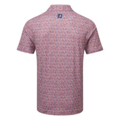 FootJoy Confetti Print Pique Golf Polo Shirt 7 FootJoy Confetti Print Pique Golf Polo Shirt -Golfausrüstungsgeschäft FootJoy SS23 Confetti Print Pique Polo Shirt 80089 SHFOO241 S Racing Red Back