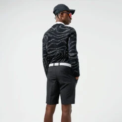 J.Lindeberg Stuart Stripe Golf Shorts -Golfausrüstungsgeschäft J.Lindeberg SS22 Stuart Stripe Golf Shorts GMPA05577 9999 Code TSLIN012 34 W Black Model 2