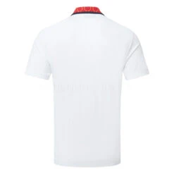 J.Lindeberg Glen Golf Polo Shirt 7 J.Lindeberg Glen Golf Polo Shirt -Golfausrüstungsgeschäft J.Lindeberg SS23 Glen Regular Fit Polo GMJT07614 0000 SHLIN183 White Chilli Pepper Russet Orange Back