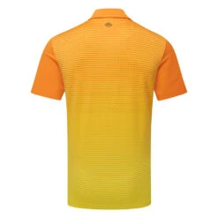 J.Lindeberg Lowell Golf Polo Shirt 7 J.Lindeberg Lowell Golf Polo Shirt -Golfausrüstungsgeschäft J.Lindeberg SS23 Lowell Slim Fit Polo GMJT07524 I068 SHLIN192 Russet OrangeBlazing Yellow Back