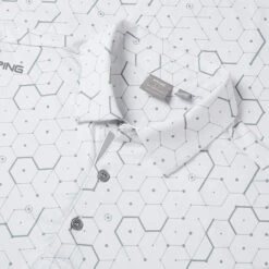 Ping Geo Golf Polo Shirt 6 Ping Geo Golf Polo Shirt -Golfausrüstungsgeschäft Ping SS22 Geo Polo Shirt P03520 WDM Code SHPIN292 M White Dark Mineral Detail