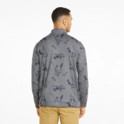 Puma Cloudspun Lowlands 1/4 Zip Golf Popover -Golfausrüstungsgeschäft Puma Cloudspun Lowlands 1 4 Zip Golf Popover Quiet Shade Heather 537067 02 SWPUM258 Model 3