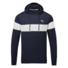 Puma MATTR Colour Block Golf Hoodie -Golfausrüstungsgeschäft Puma SS23 Mattr Colourblock Hoodie 620252 02 SWPUM280 Navy Blazer Bright White Front