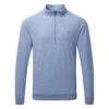 TravisMathew Zachary 1/2 Zip Golf Sweater -Golfausrüstungsgeschäft Travis Mathew SS22 Zachary Sweater 1MQ470 4HLB Code SWTRA017 M Heather Light Blue Front