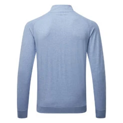 TravisMathew Zachary 1/2 Zip Golf Sweater 7 TravisMathew Zachary 1/2 Zip Golf Sweater -Golfausrüstungsgeschäft Travis Mathew SS22 Zachary Sweater 1MQ470 4HLB Code SWTRA017 M Heather Light Blue back