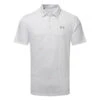 Under Armour Playoff 2.0 Flag Print Golf Polo Shirt -Golfausrüstungsgeschäft Under Armour AW22 Playoff 2.0 Flag Print Polo Shirt 1327037 146 SHUND301 L White Halo Gray Steel Front