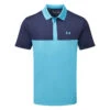Under Armour Performance 3.0 Colour Block Golf Polo Shirt 1 Under Armour Performance 3.0 Colour Block Golf Polo Shirt -Golfausrüstungsgeschäft Under Armour SS23 Performance 3.0 Colour Block Polo Shirt 1377375 433 SHUND315 S Glacier Blue Midnight Navy Glacier Blue Front
