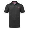 Under Armour Performance 3.0 Deuces Golf Polo Shirt -Golfausrüstungsgeschäft Under Armour SS23 Performance 3.0 Deuces Polo Shirt 1377378 001 SHUND316 S Black Still Water Rebel Pink Front