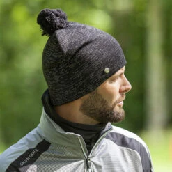 Galvin Green Lemmy Interface-1 Bobble Golf Beanie -Golfausrüstungsgeschäft lemmybobblebeanieblackreflex3